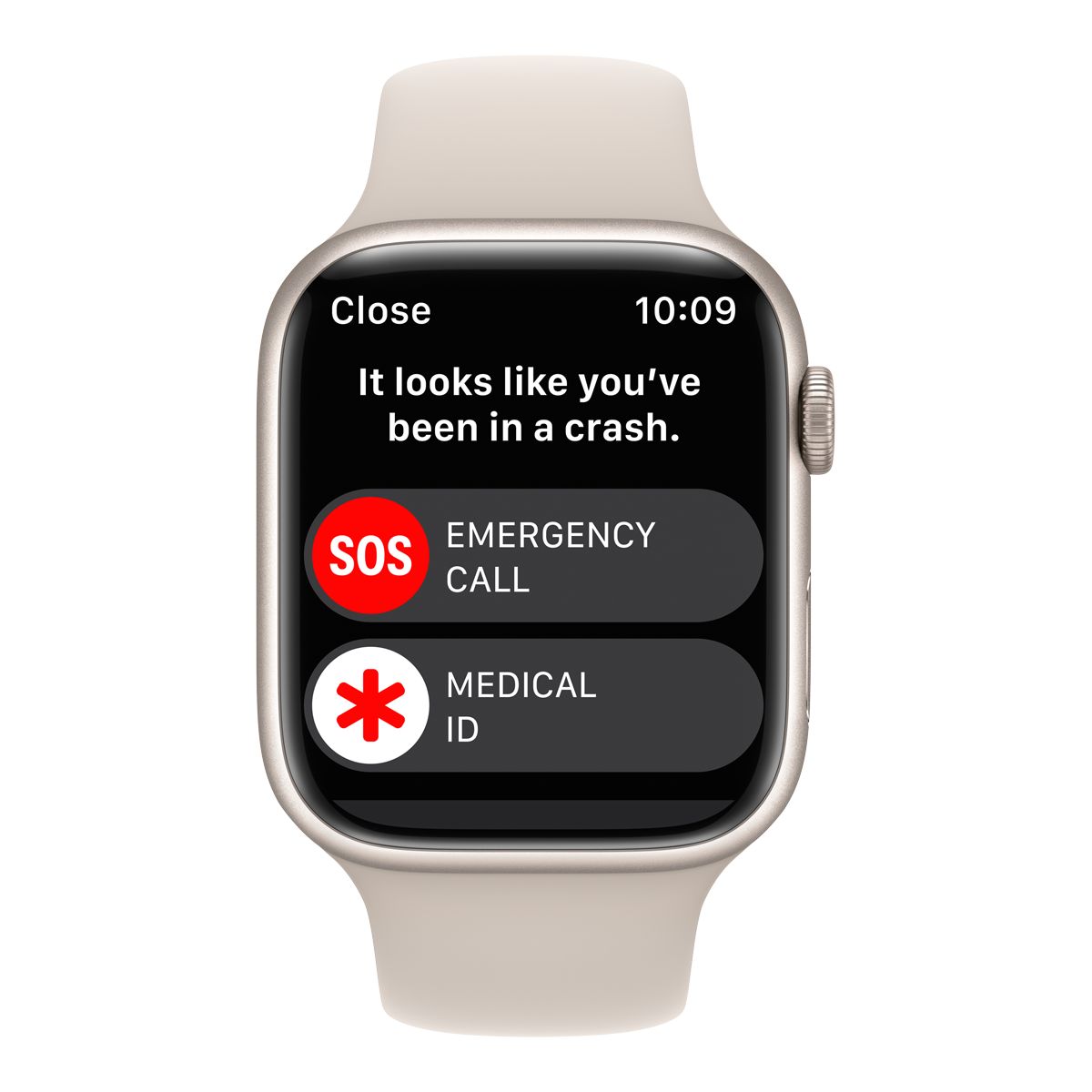 Apple Watch Series 8 (GPS+LTE) 45 mm Starlight Front_Flat