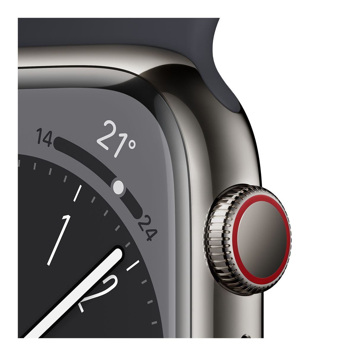 Apple Watch Series 8 (GPS+LTE) 41 mm Graphite CloseUp