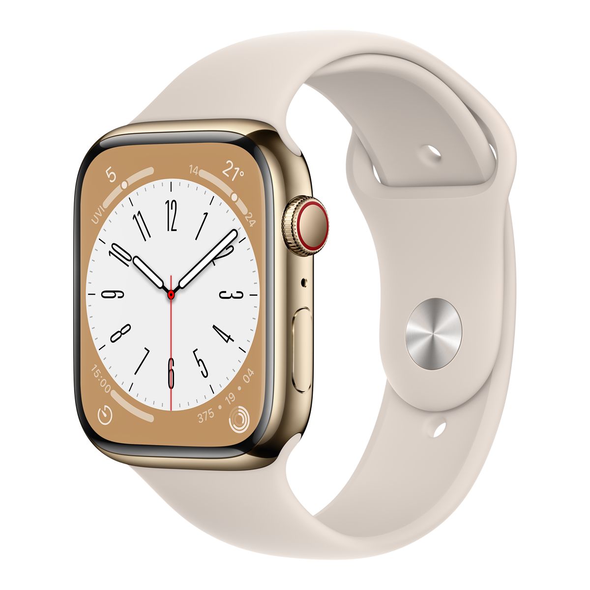 Apple Watch Series 8 (GPS+LTE) 41mm with Sport Band Front_Three_Fourths_Angled_Left
