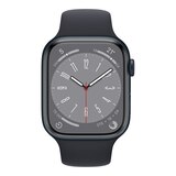Apple Watch Series 8 (GPS) 45mm Midnight with Midnight Sport Band Front_Flat