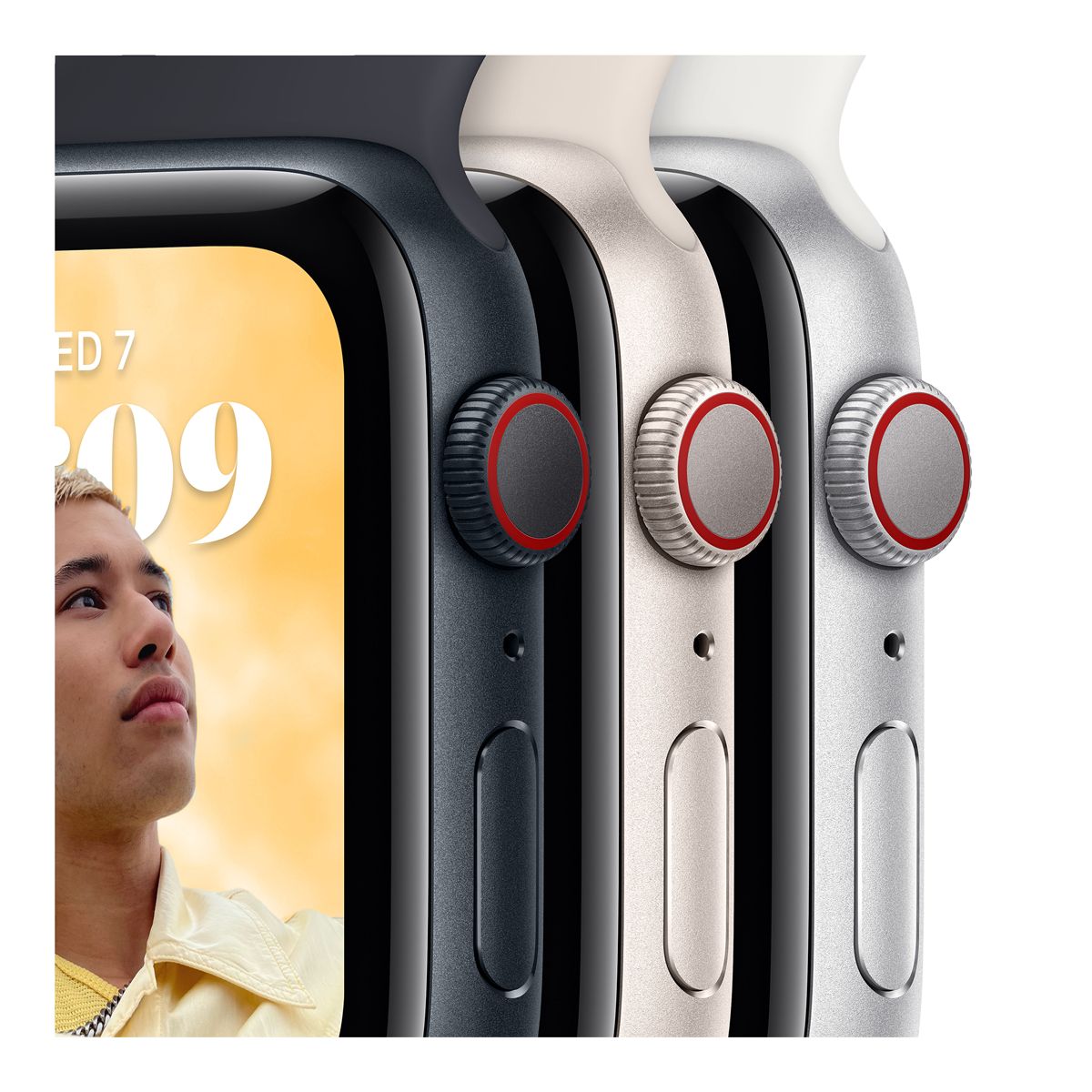 Apple Watch SE 2nd Gen (GPS+LTE) 40 mm Starlight CloseUp