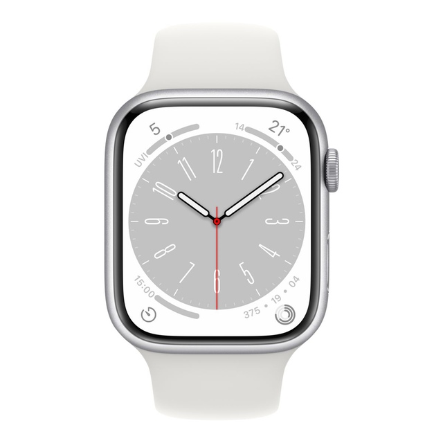 Apple Watch Series 8 (GPS+LTE) 45 mm Silver Front_Flat