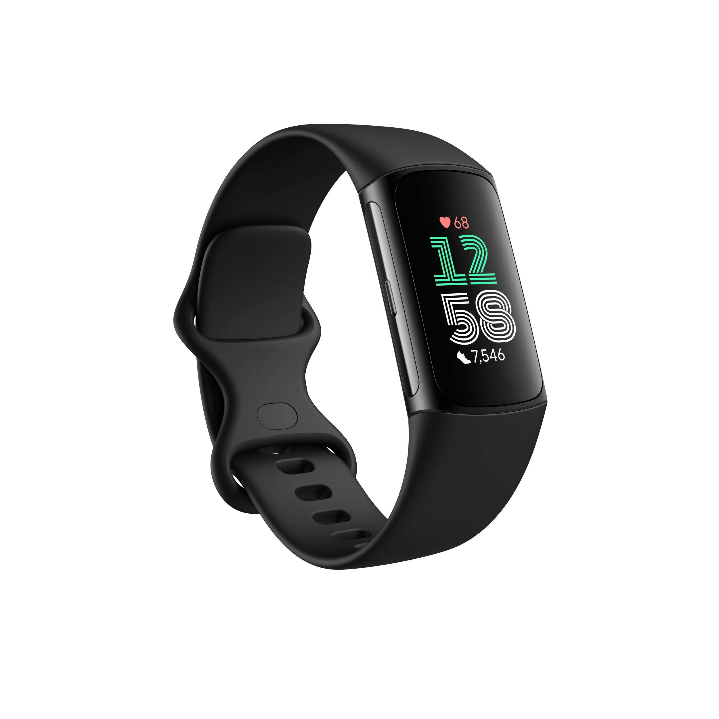 Fitbit Charge 6 Fitness Tracker Front_Three_Fourths_Angled_Right