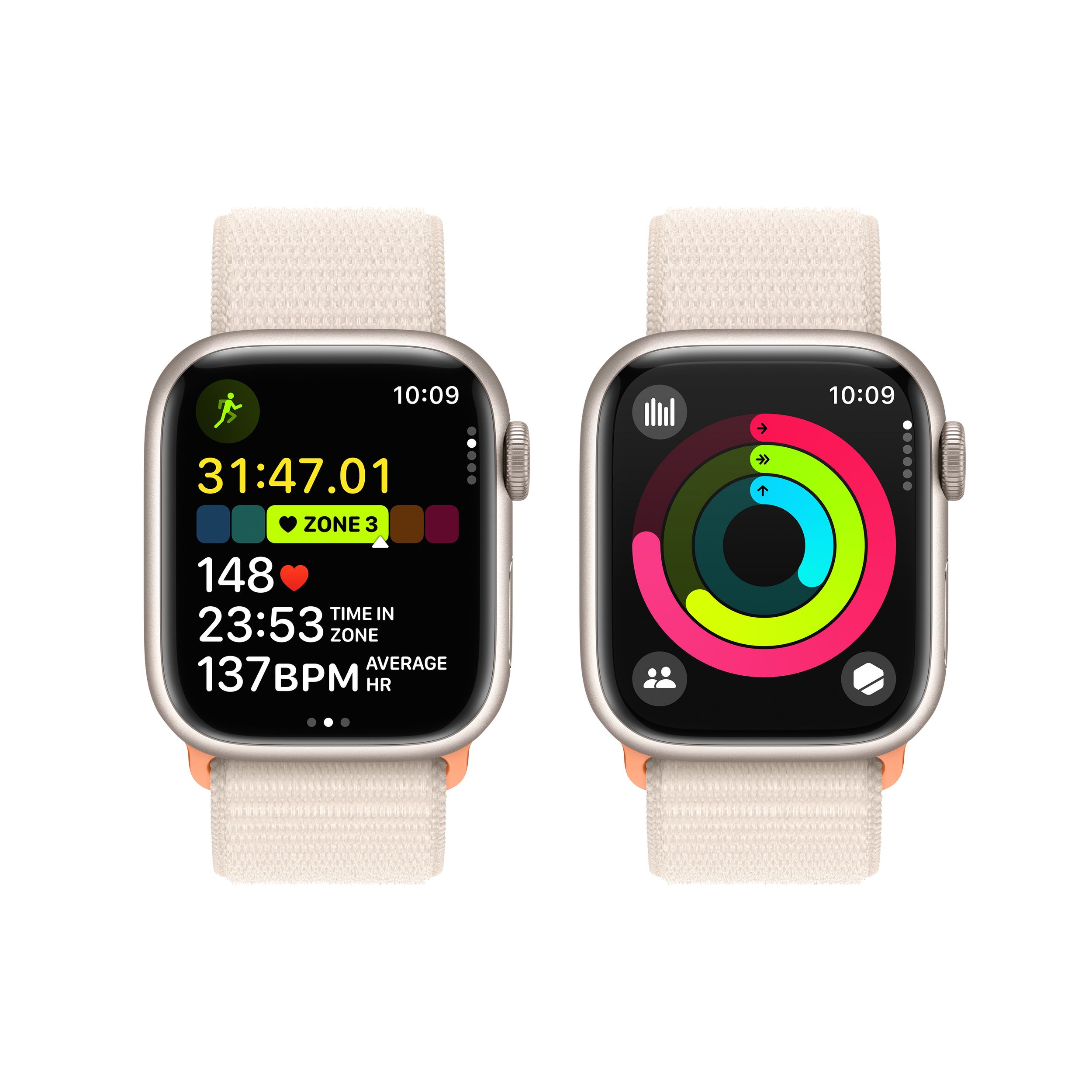 Apple Series 9 (GPS + LTE) 41mm Smartwatch with Sport Loop Front_Flat
