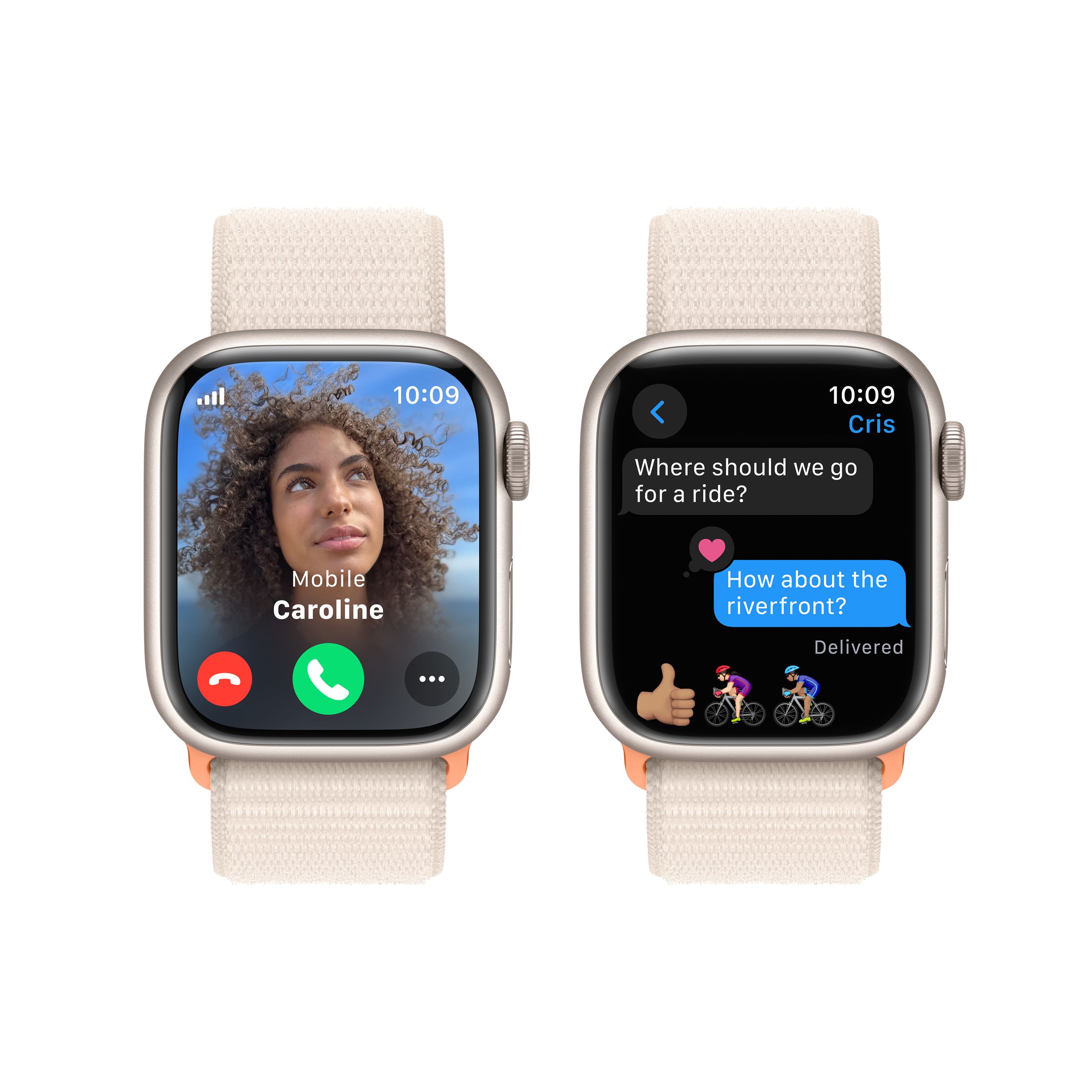 Apple Series 9 (GPS + LTE) 41mm Smartwatch with Sport Loop Front_Flat