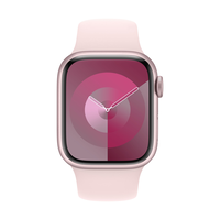 Apple Watch Series 9 (GPS) 41mm Pink Aluminium Case with Pink Sport Band Front_Flat