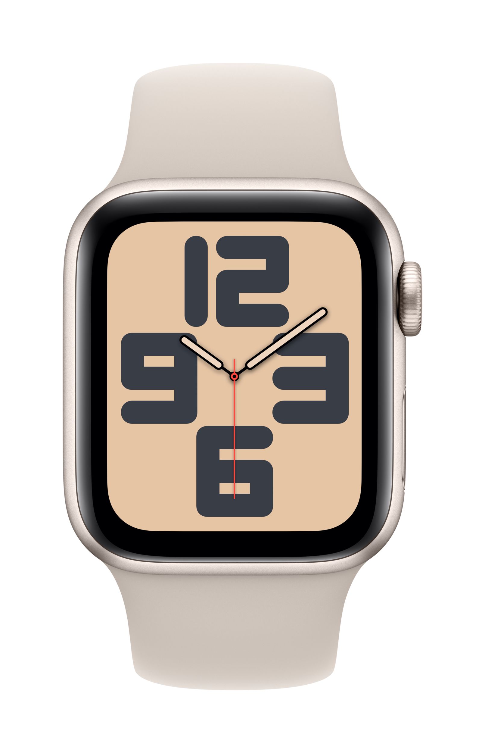 Apple Watch SE (GPS) 40 mm Starlight with Starlight Sport Band M/L Front_Flat