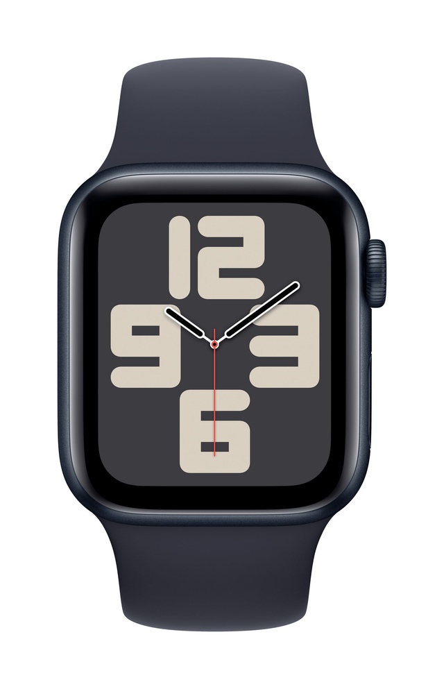 Apple Watch SE (GPS) 40 mm Midnight with Midnight Sport Band - M/L Front_Flat