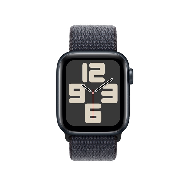 Apple Watch SE 2nd Gen (GPS) 40mm Midnight with Midnight Sport Loop Front_Flat