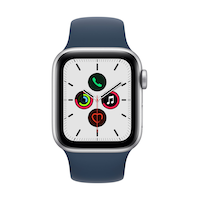 Apple Watch SE 2nd Gen (GPS) 40mm Starlight with Starlight Sport Band - S/M Front_Flat