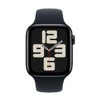 Apple Watch SE 2nd Gen (GPS) 44mm Midnight with Midnight Sport Band Front_Flat