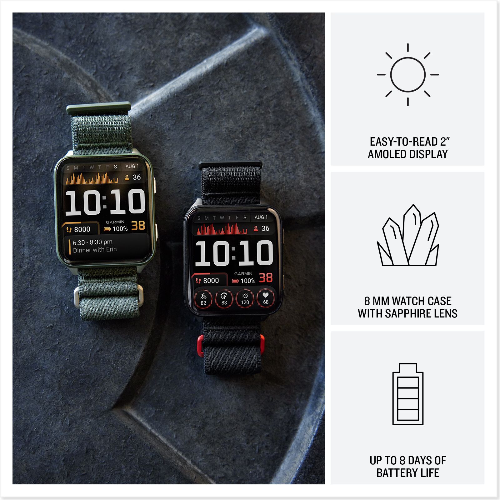 Garmin Venu X1 Fitness Smartwatch Front_Flat