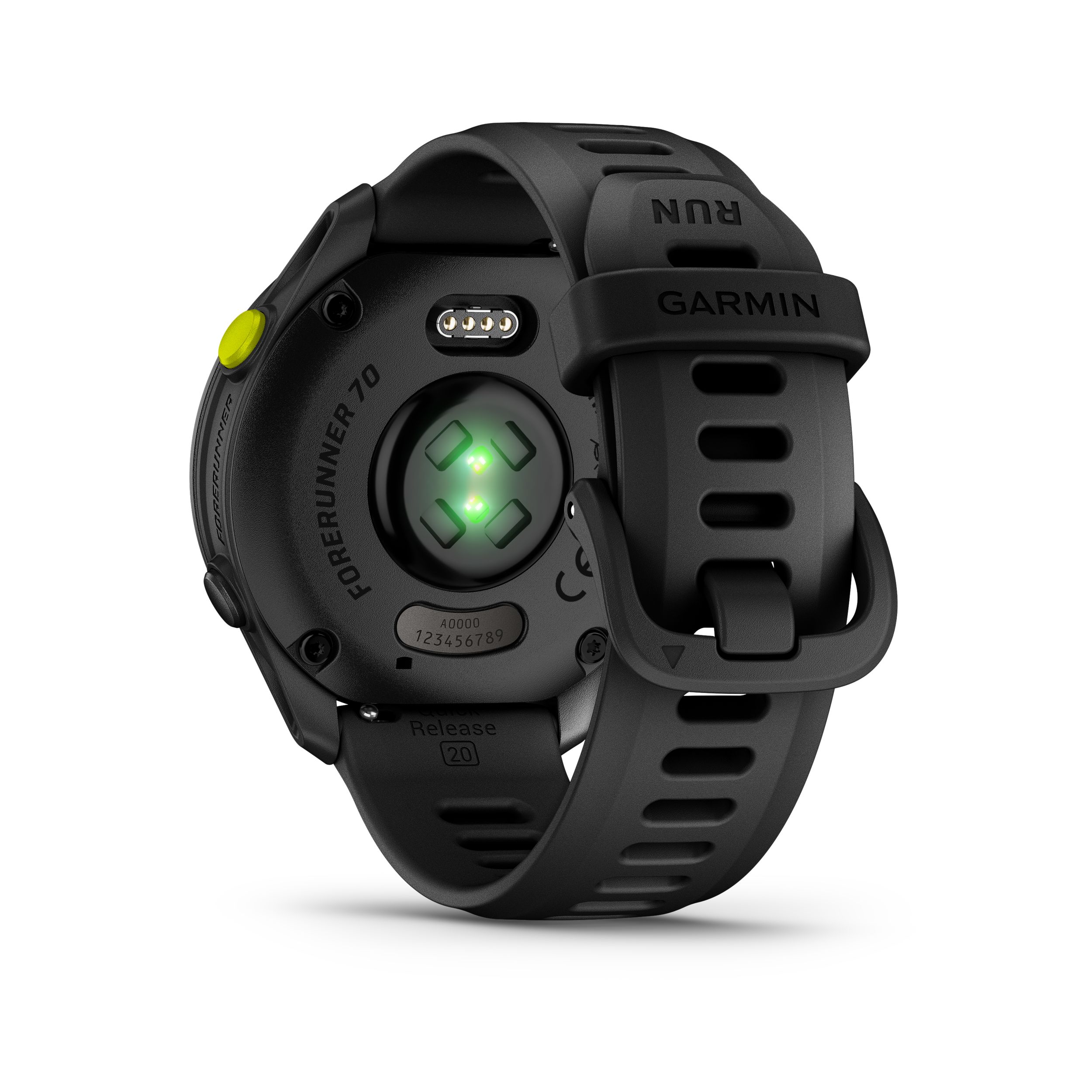 Garmin Forerunner® 70 Fitness Watch Back_Angled_Left