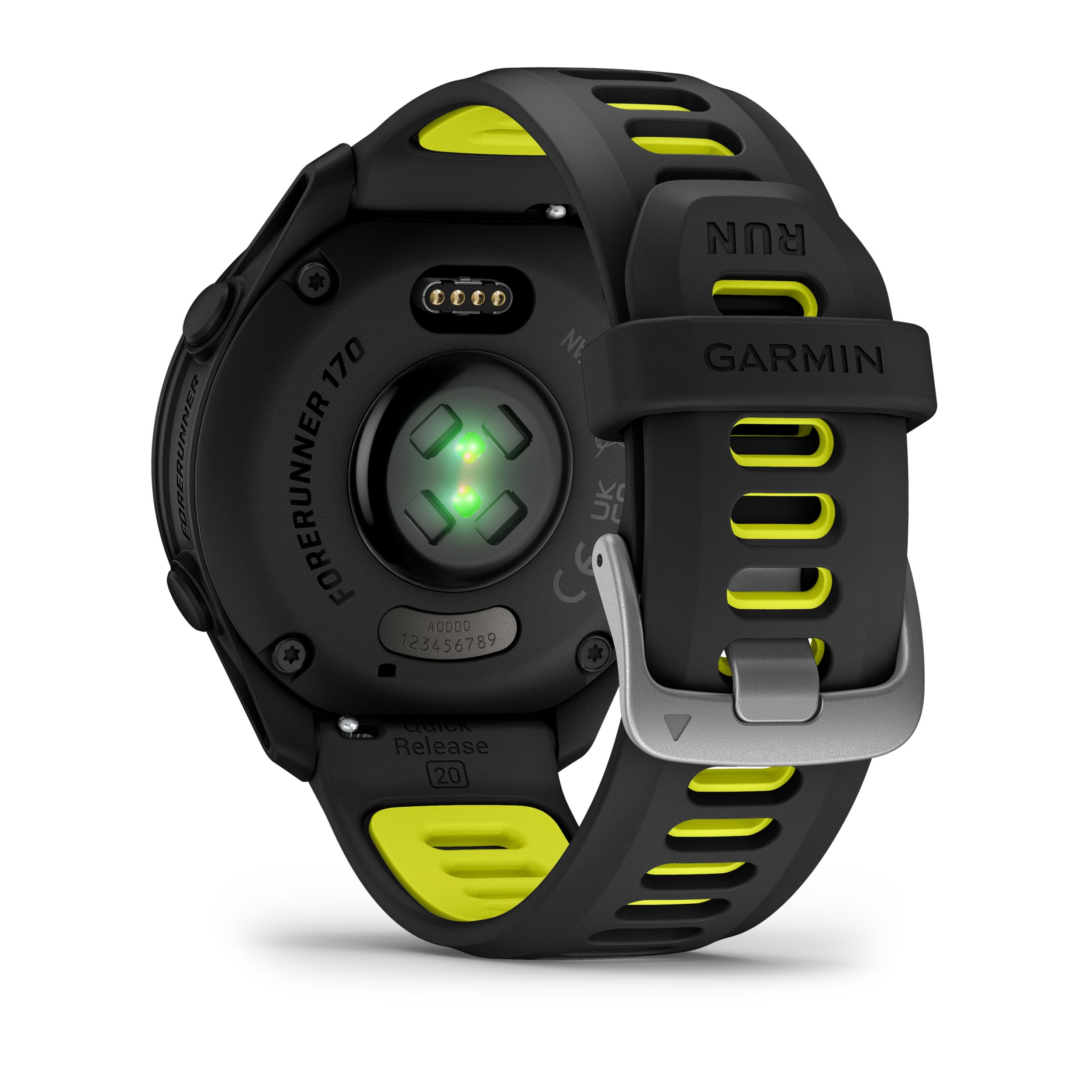 Garmin Forerunner® 170 Music Fitness Watch Back_Angled_Left