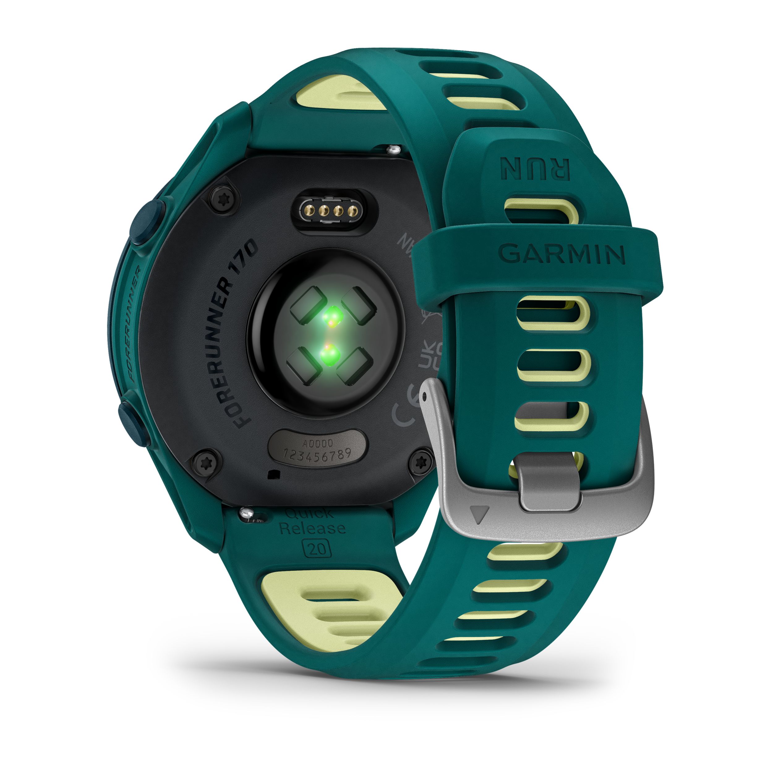 Garmin Forerunner® 170 Music Fitness Watch Back_Angled_Left