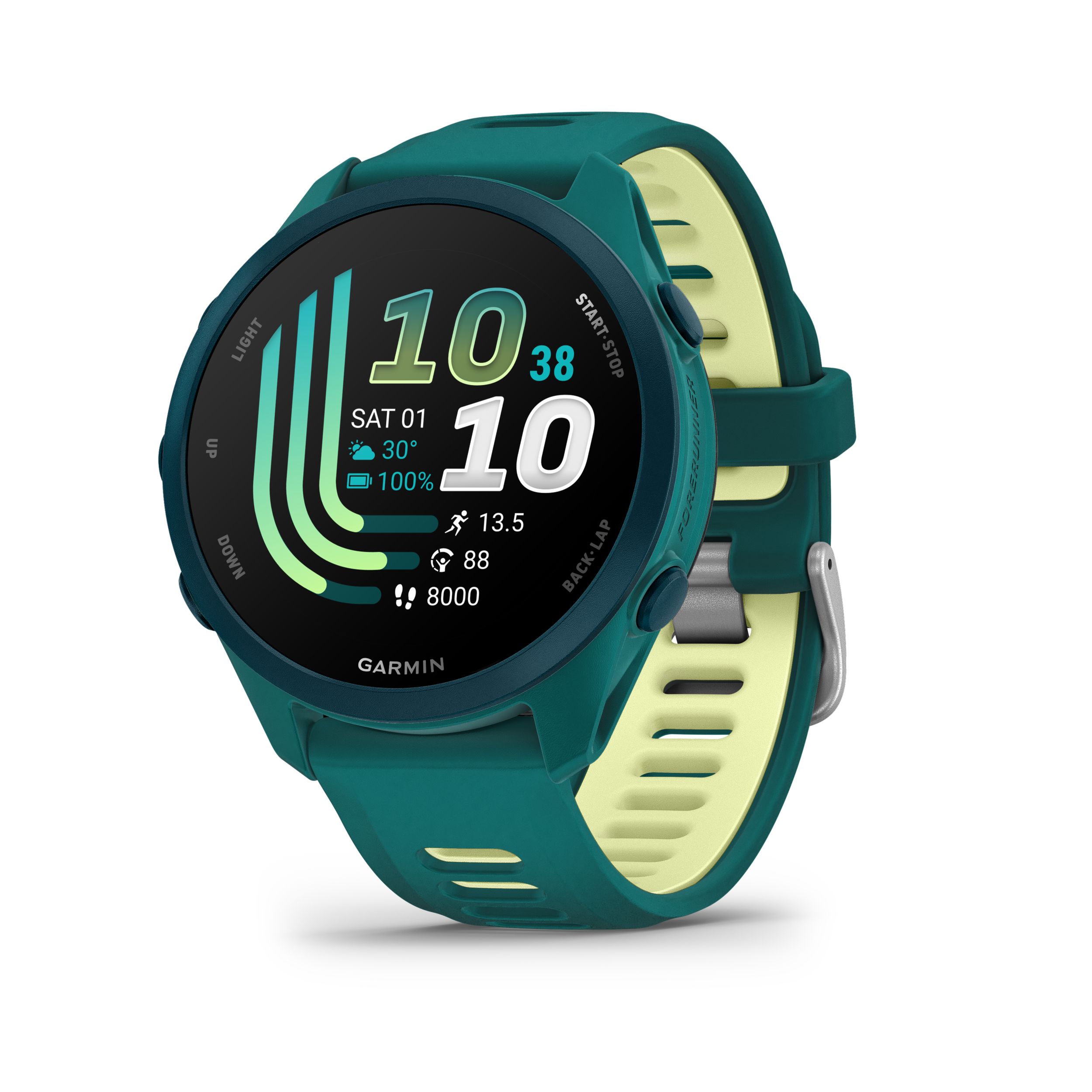 Garmin Forerunner® 170 Music Fitness Watch Front_Angled_Left