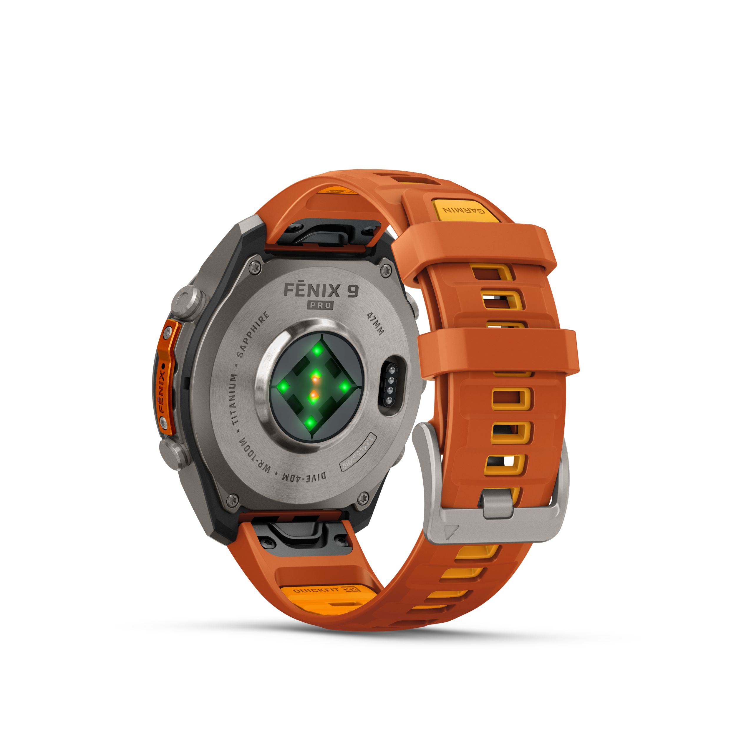 Garmin Fenix® 9 Pro 47 mm Fitness Watch Back_Angled_Left