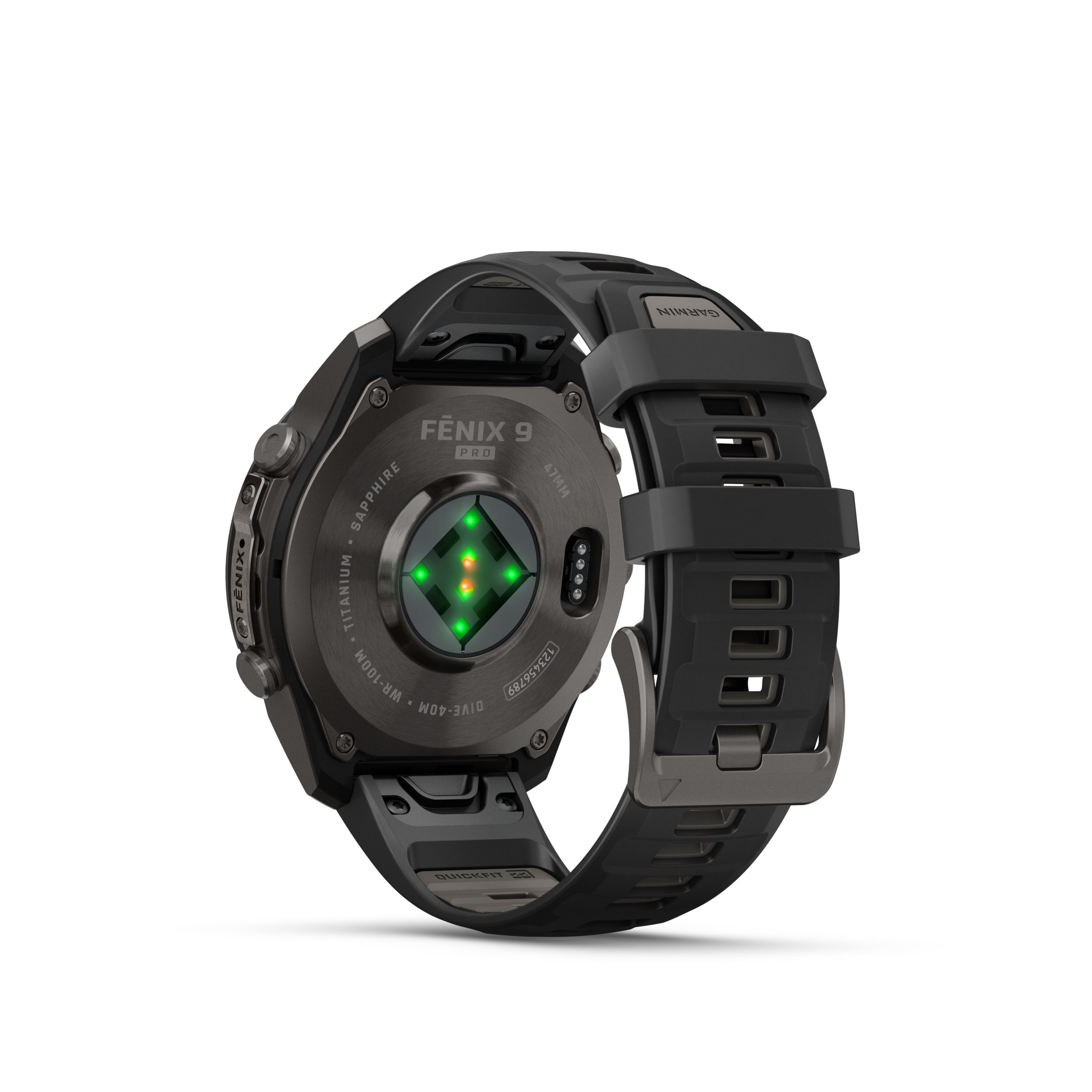 Garmin Fenix® 9 Pro 47 mm Fitness Watch Back_Angled_Left