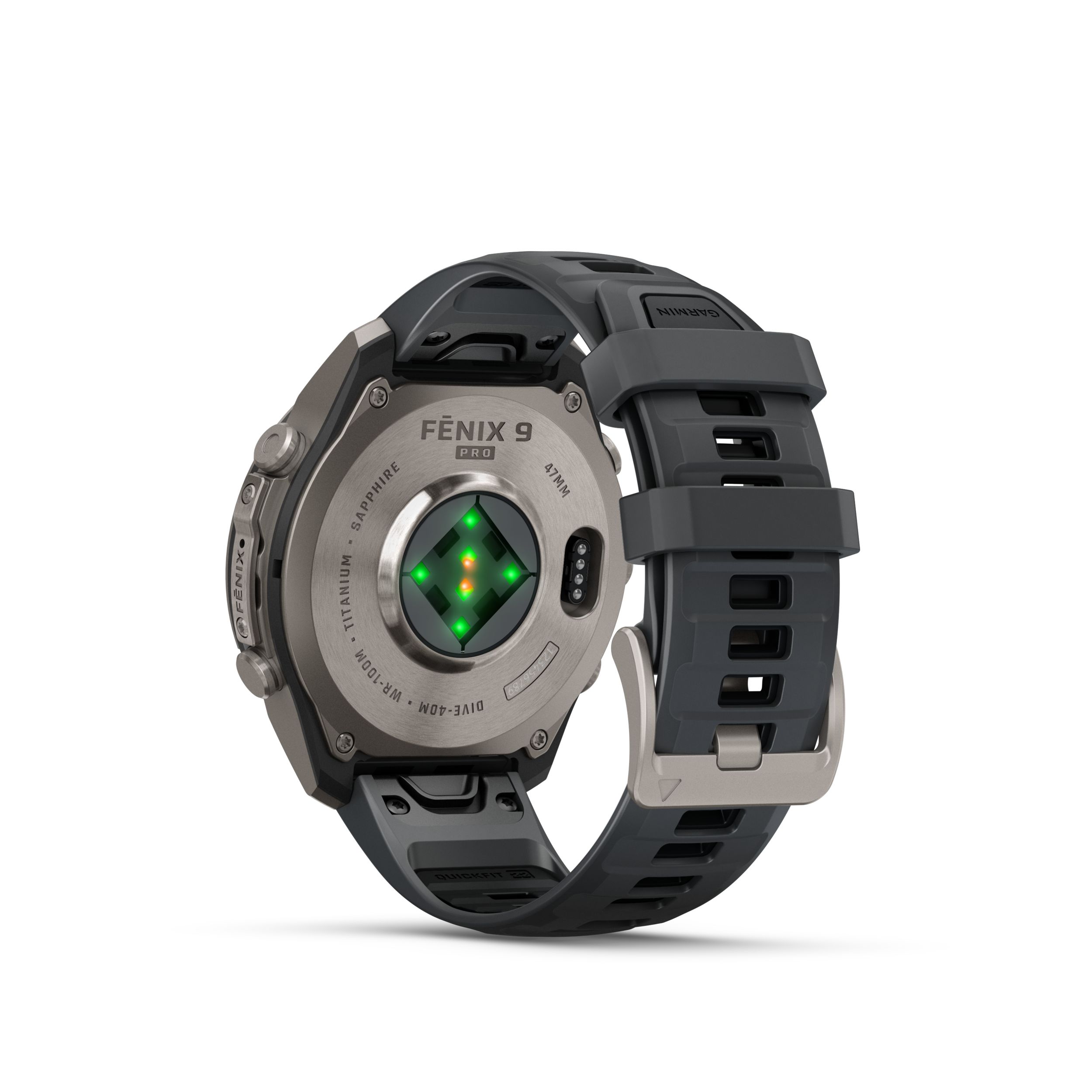 Garmin Fenix® 9 Pro 47 mm Fitness Watch Back_Angled_Left