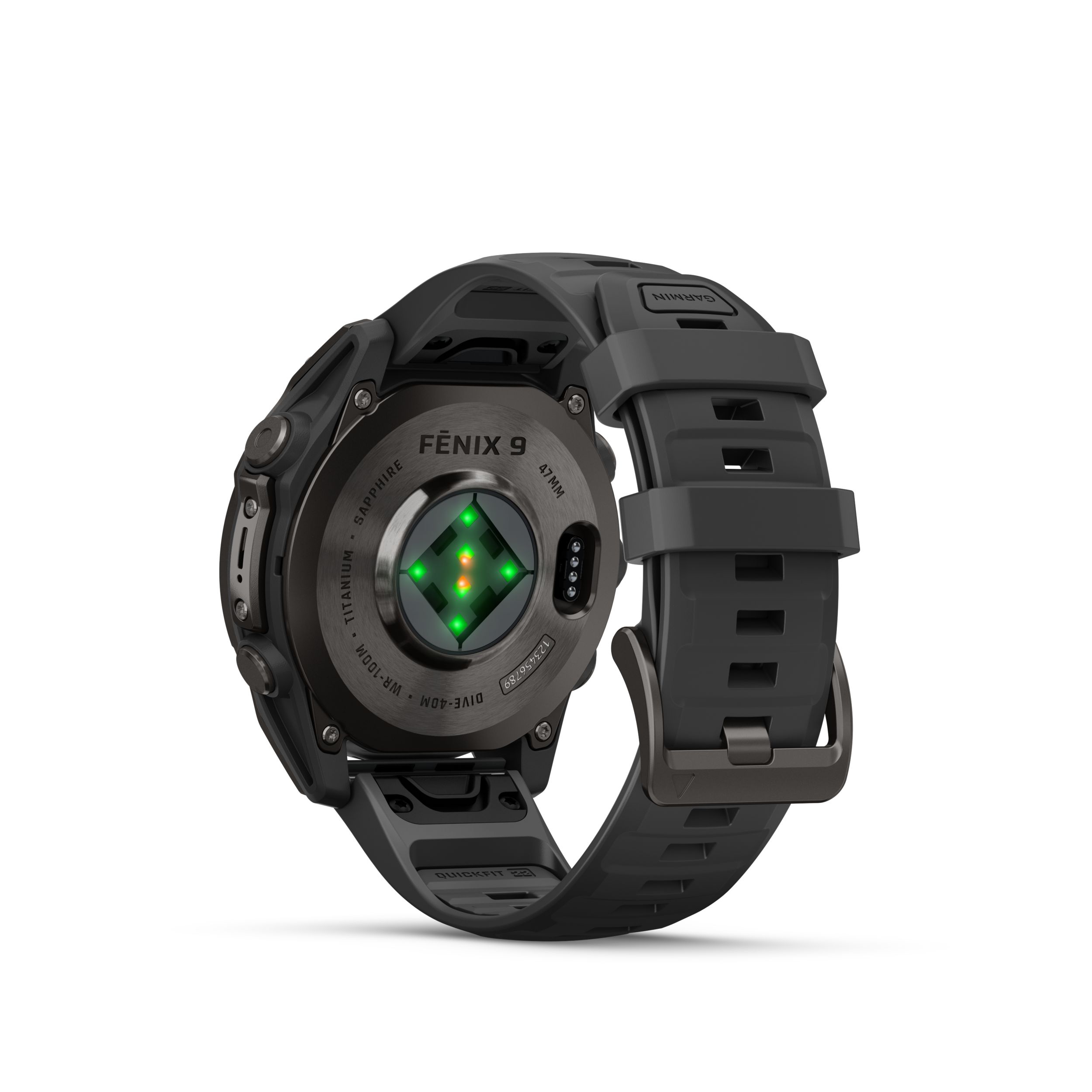 Garmin Fenix® 9 47 mm Fitness Watch Back_Angled_Left