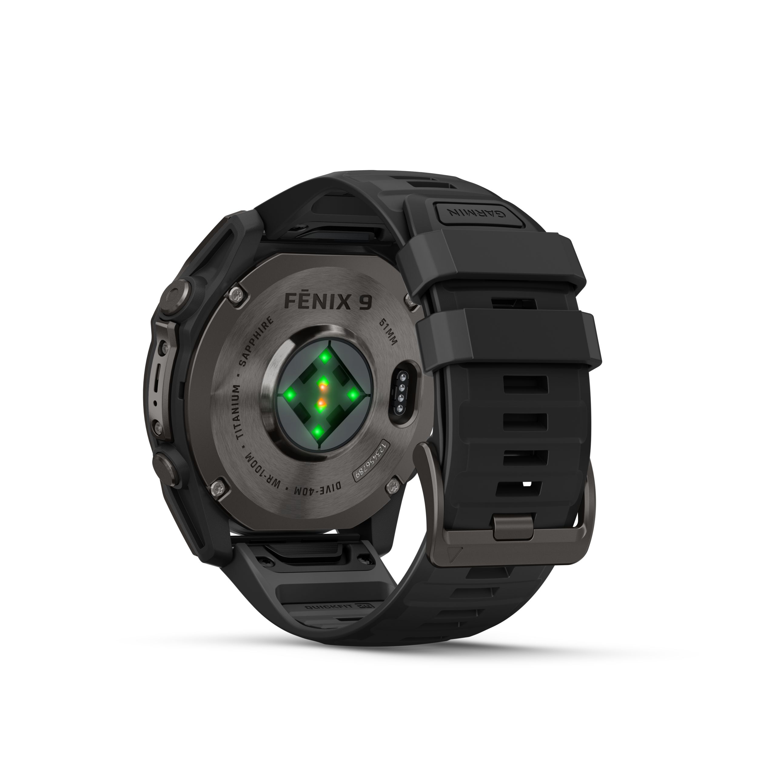 Garmin Fenix® 9 51 mm Fitness Watch Back_Angled_Left