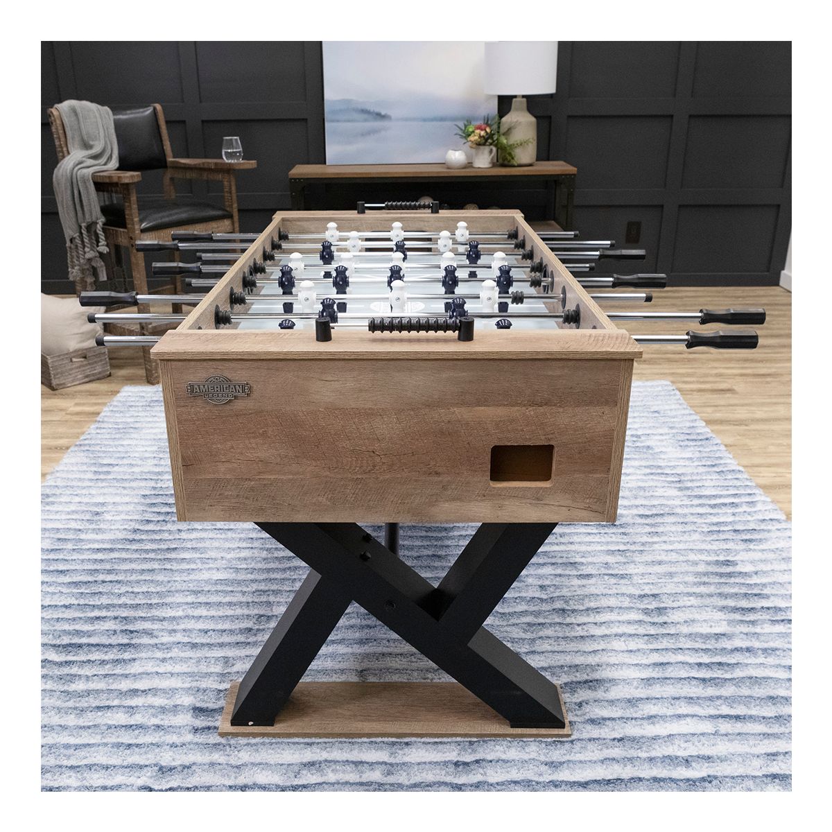 Escalade American Legend 54 Inch Kirkwood Foosball Table Overhead_Plunge