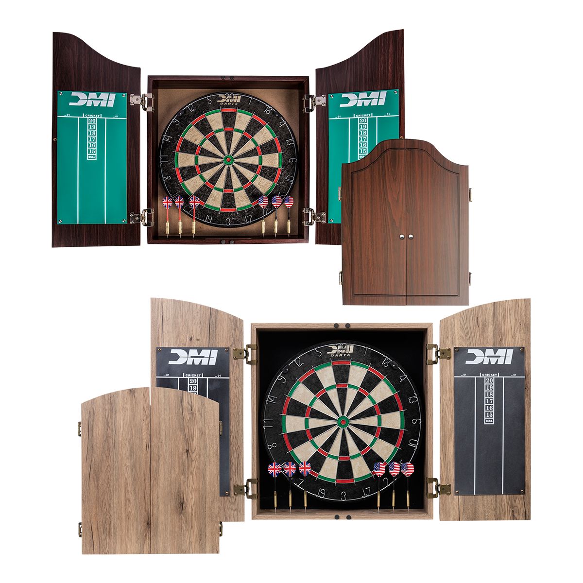 Escalade Rustic Bristle Dartboard Cabinet Set Composite_or_Mixed