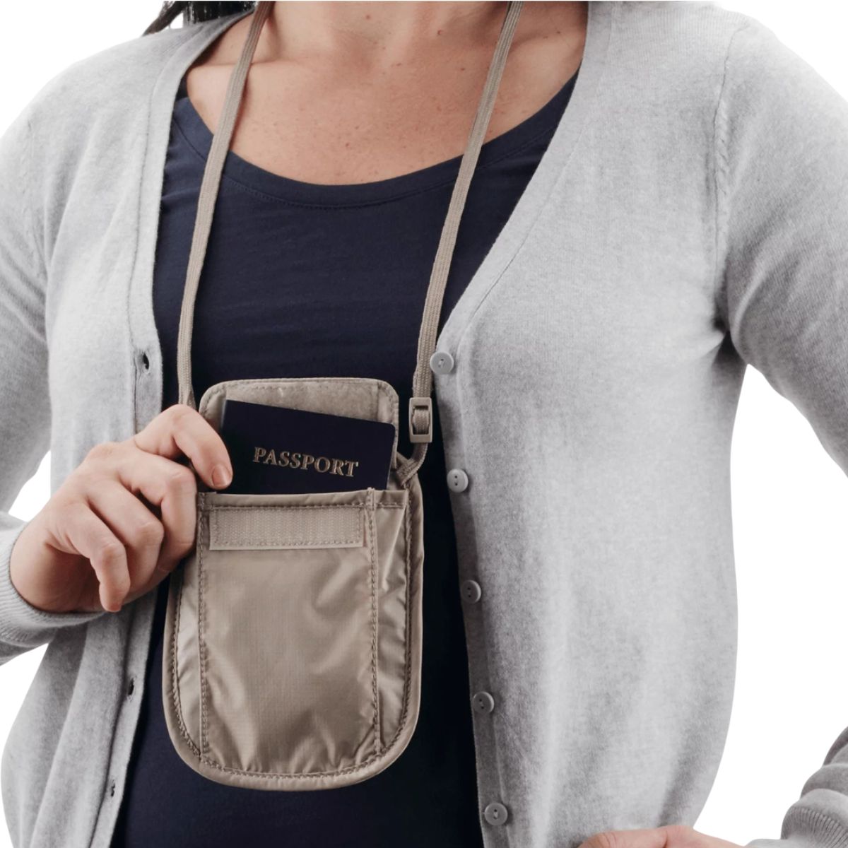 Eagle Creek RFID Blocker Neck Wallet Tan - Brustbeutel Für Reisen & Sicherheit