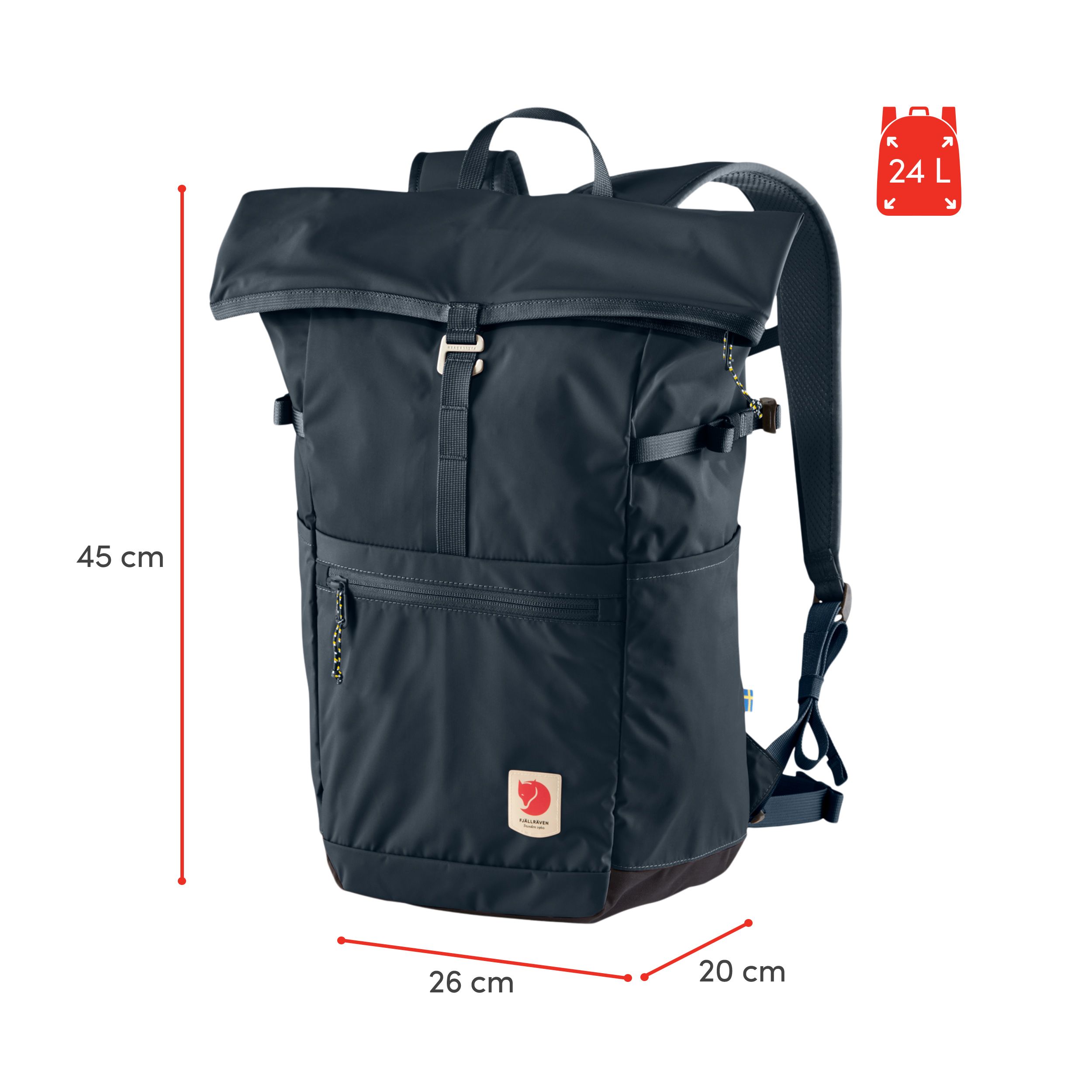 Fjällräven High Coast 24L Foldsack Front_Angled_Left