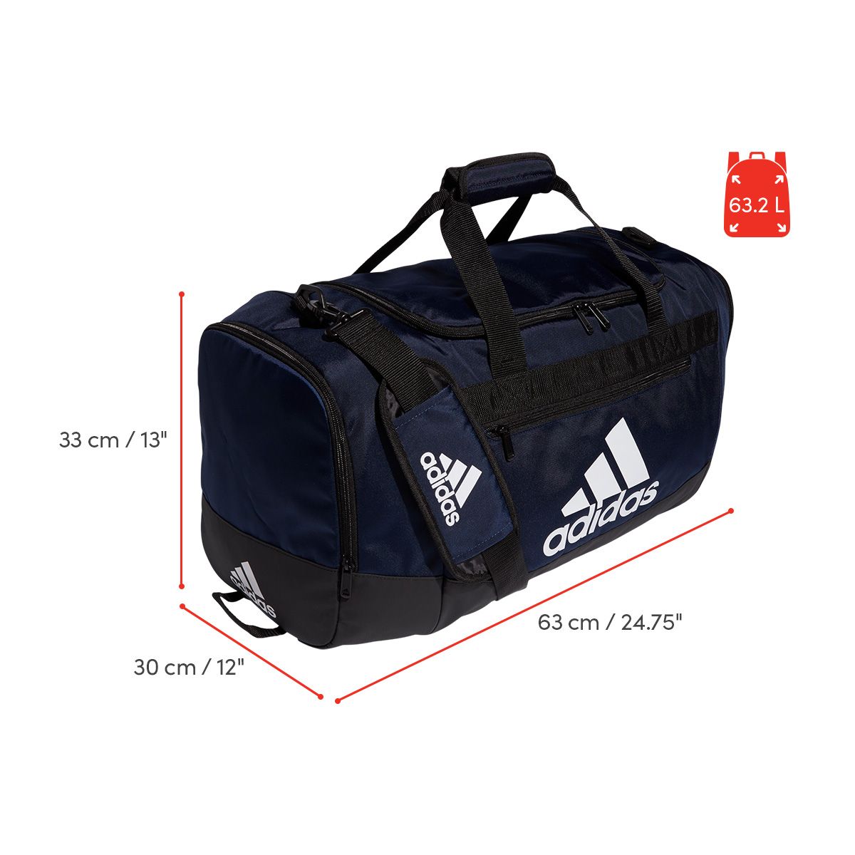 adidas Defender IV Duffel Bag, Medium, Water Resistant
