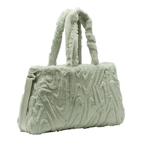 Nike Sportswear Faux Fur Tote Bag Front_Three_Fourths_Angled_Right