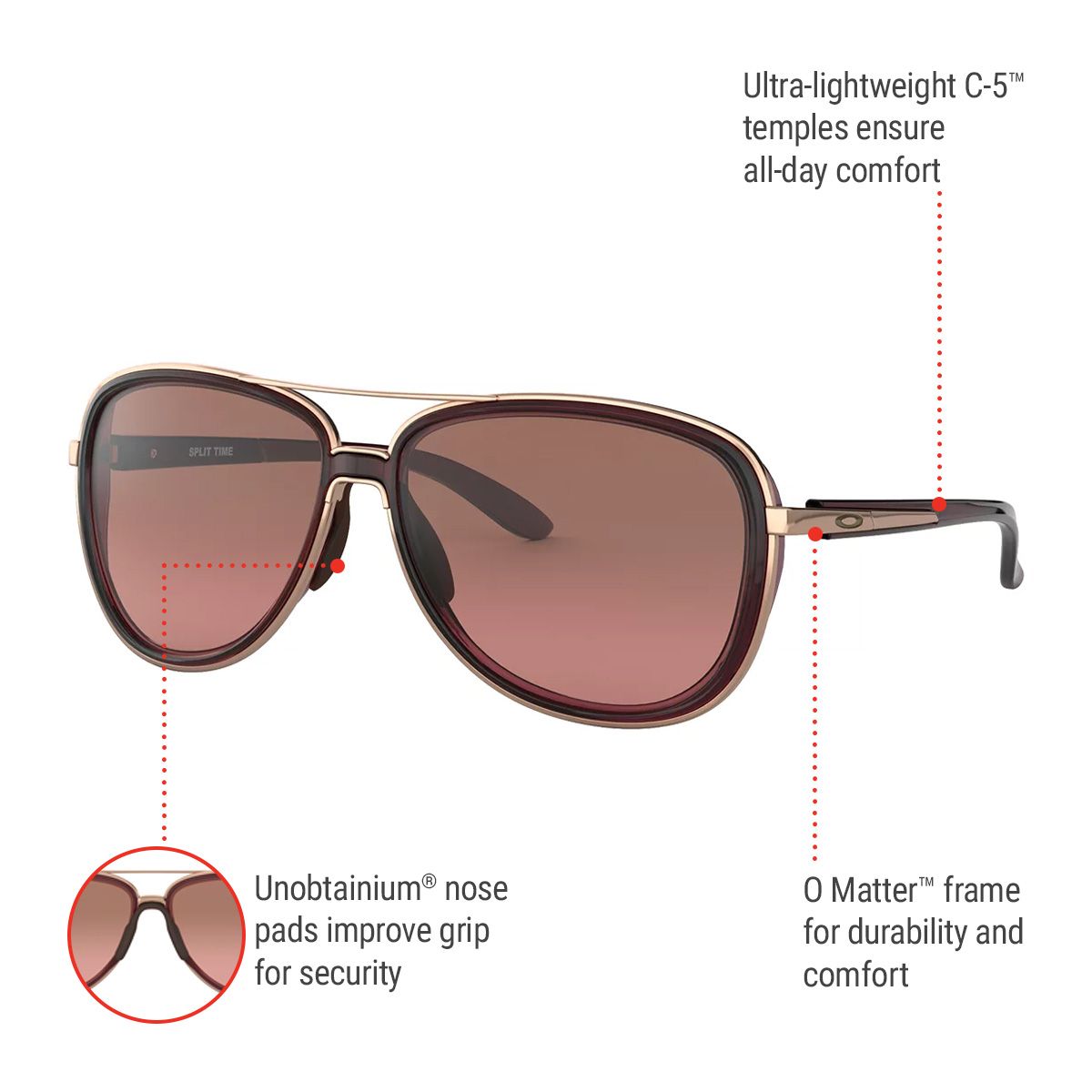 Oakley Women's Split Time Aviator Sunglasses