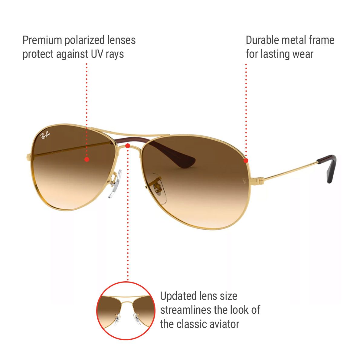 Ray-Ban Unisex Cockpit Aviator Sunglasses