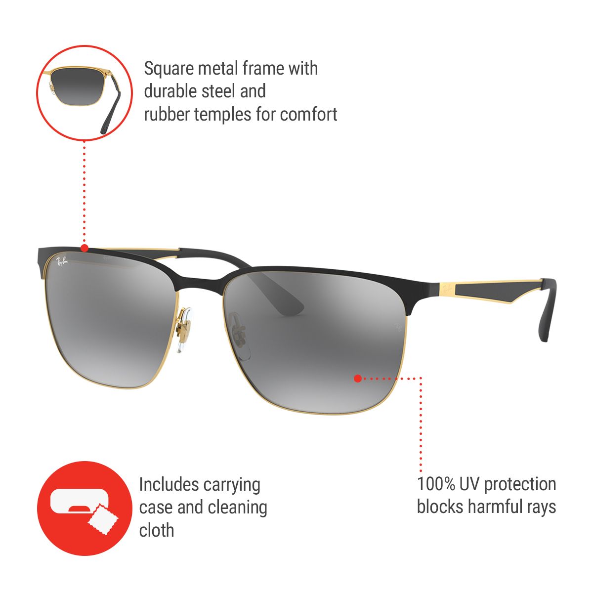 Ray-Ban Unisex 3569 Browline Sunglasses