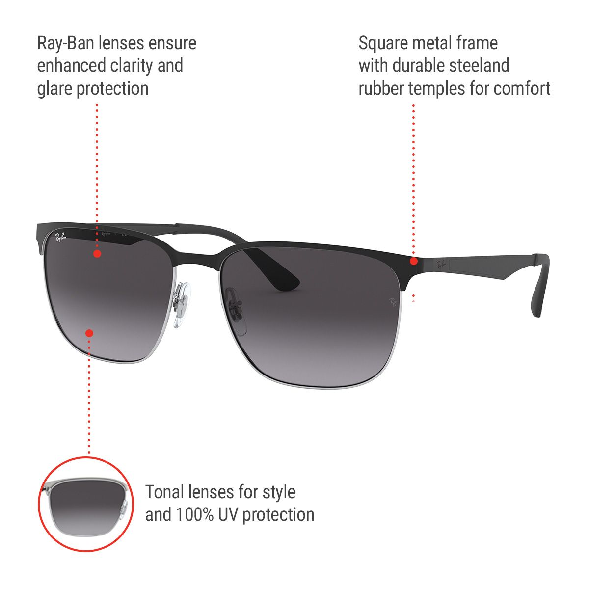 Ray-Ban Unisex 3569 Browline Sunglasses