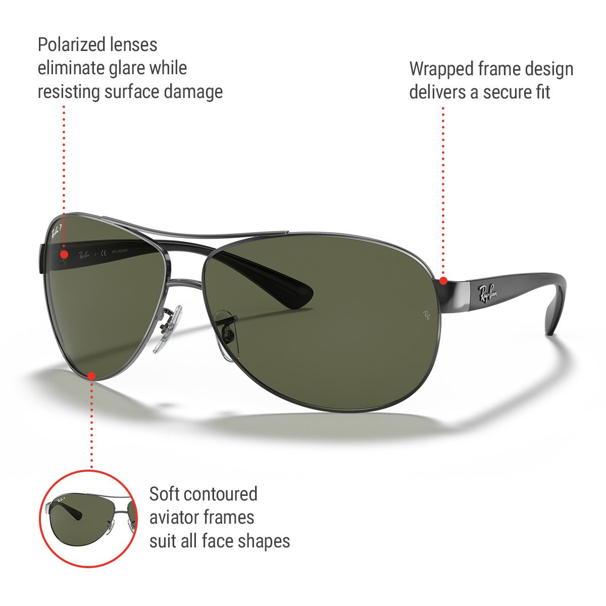 Ray-Ban Unisex 3386 Aviator Sunglasses