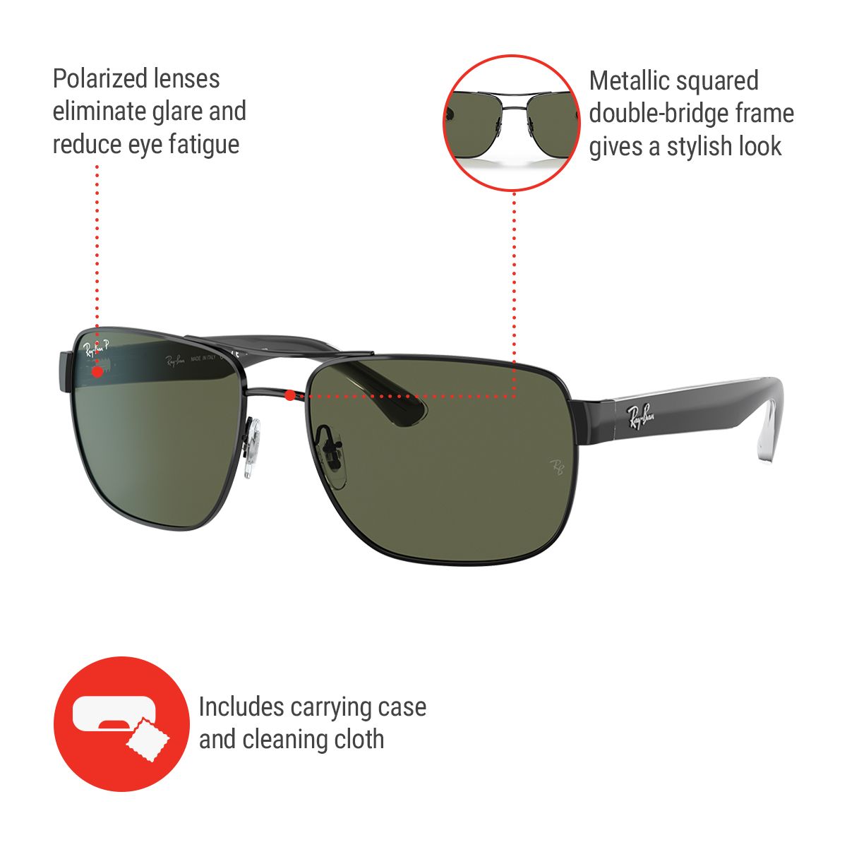 Ray-Ban Unisex 3530 Polarized Sunglasses