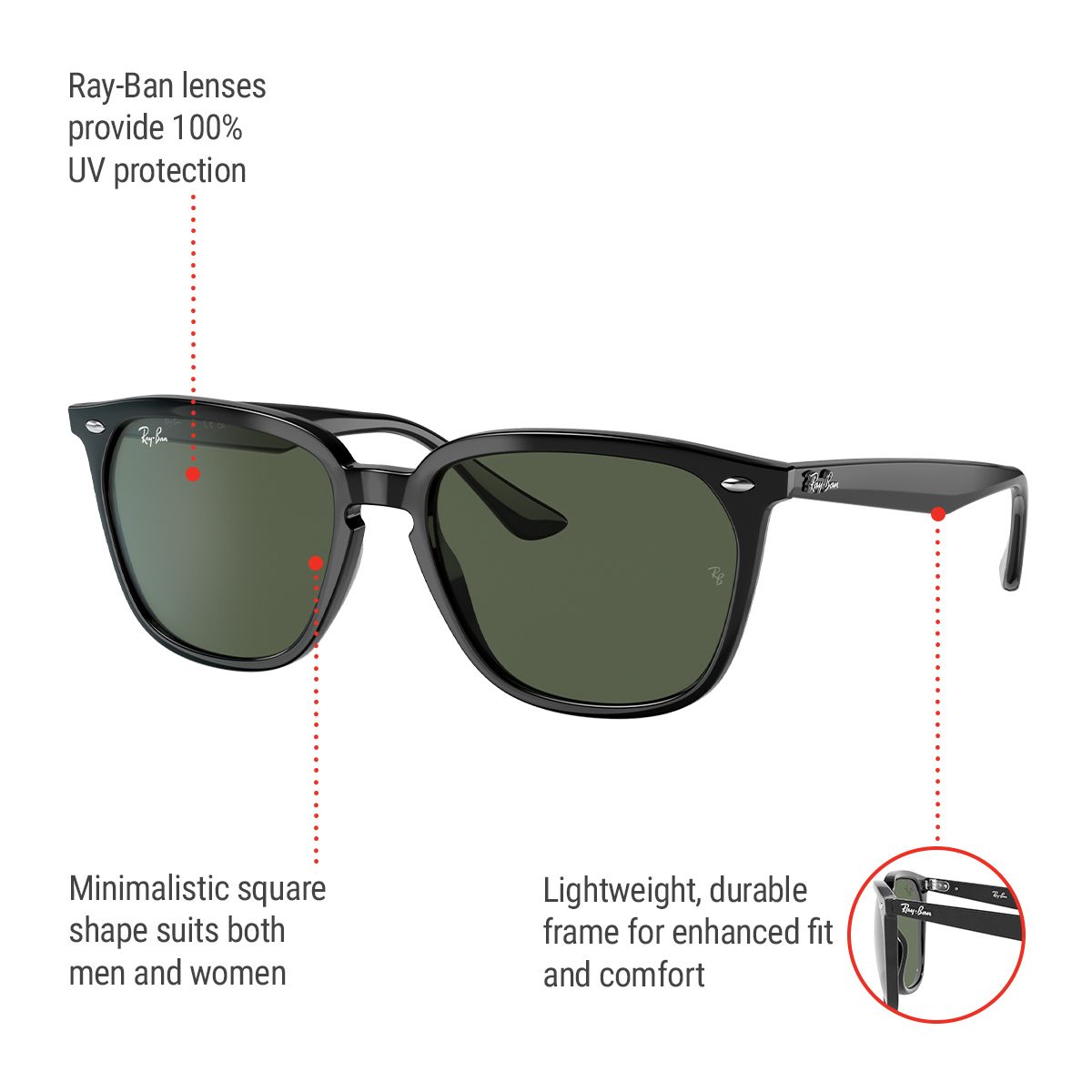 Ray-Ban Unisex 4362 Wayfarer Sunglasses