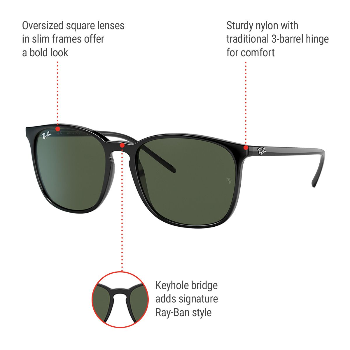 Ray-Ban Unisex 4387 Square Sunglasses