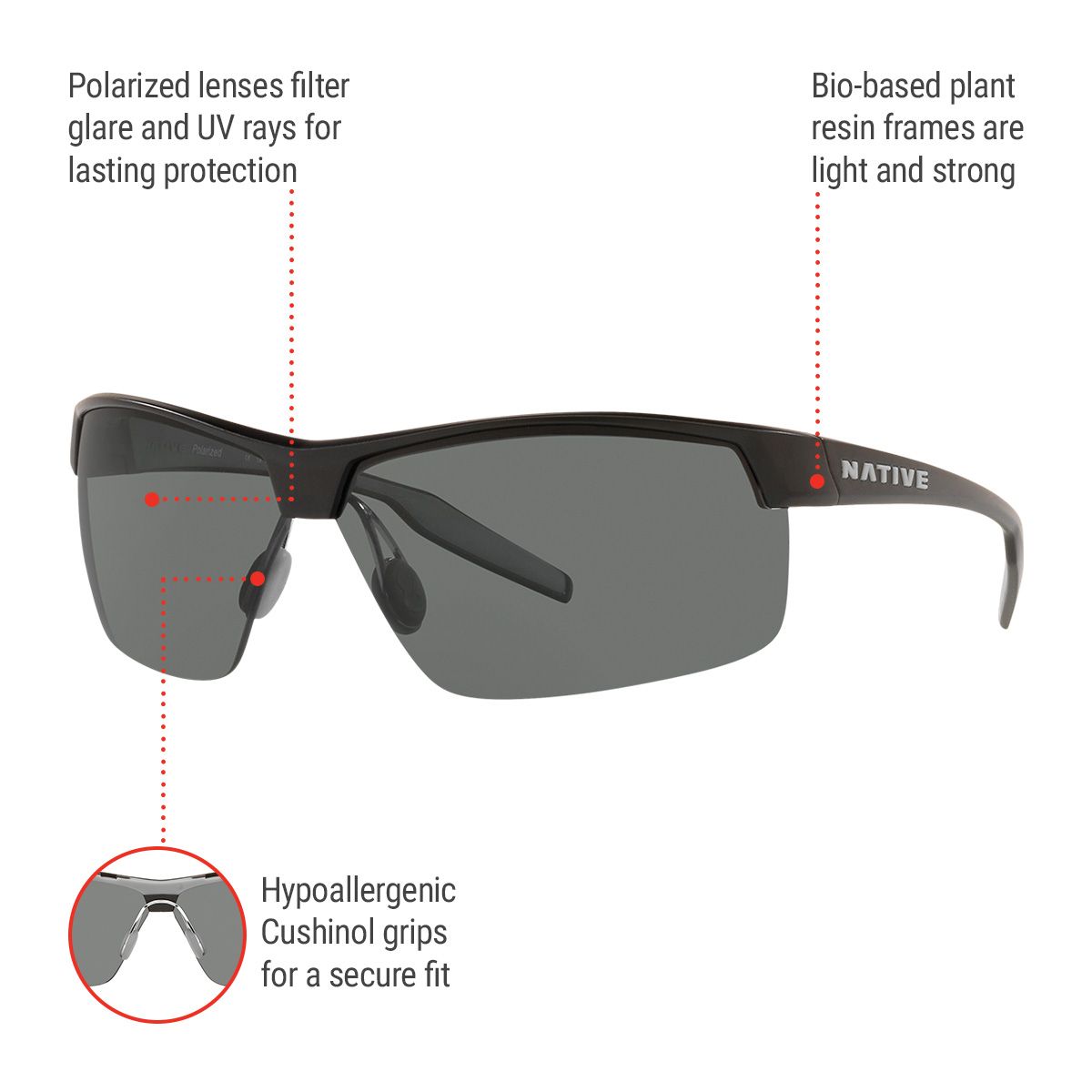 Native Unisex Hardtop Ultra XP Rectangular Sunglasses