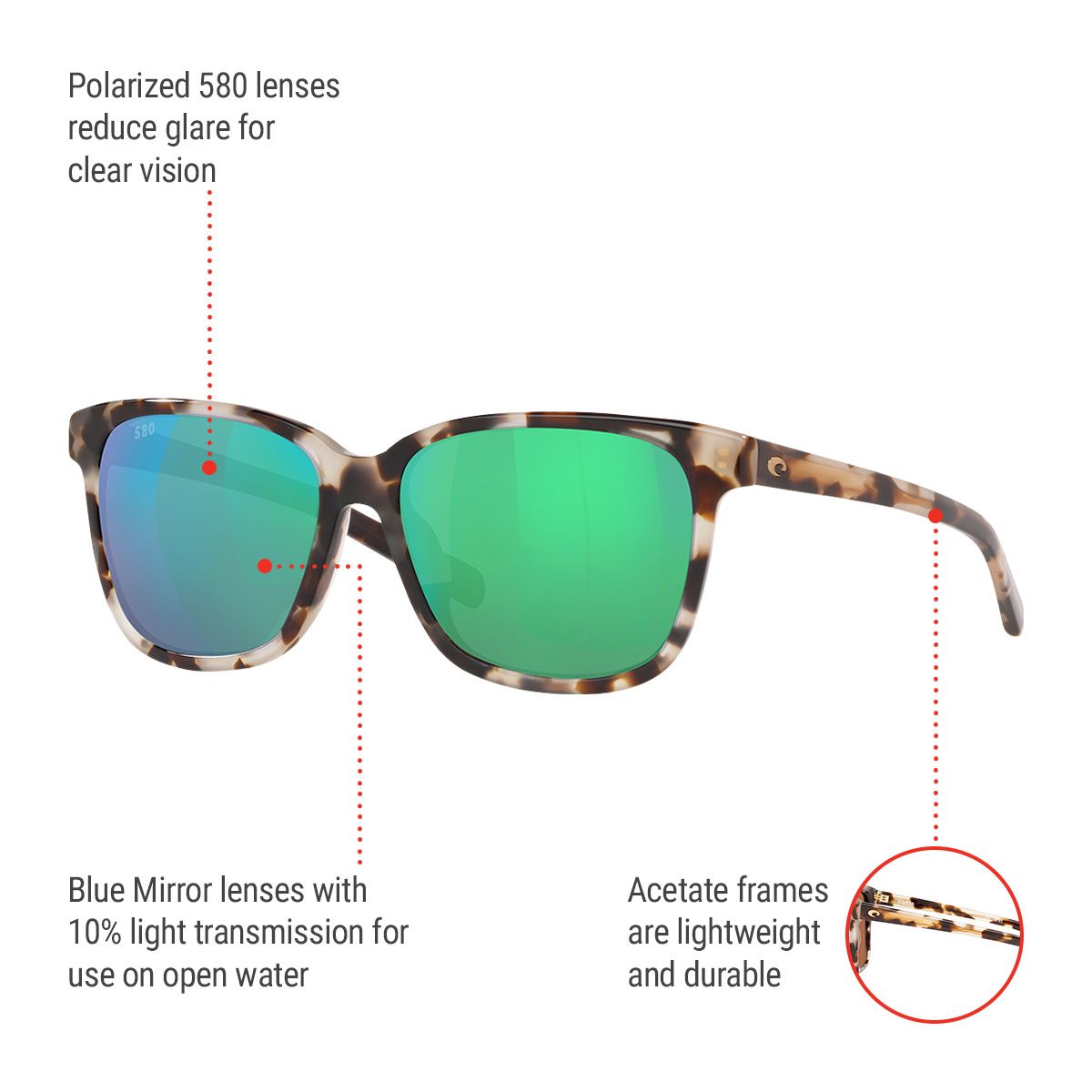 Costa Unisex May Cat-Eye Sunglasses