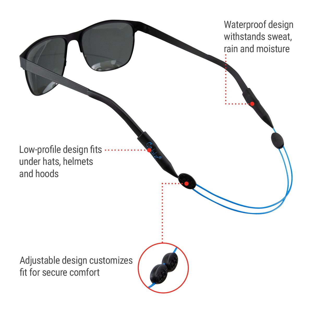 Cablz Zipz Monoz 14 Inch Eyewear Retainer