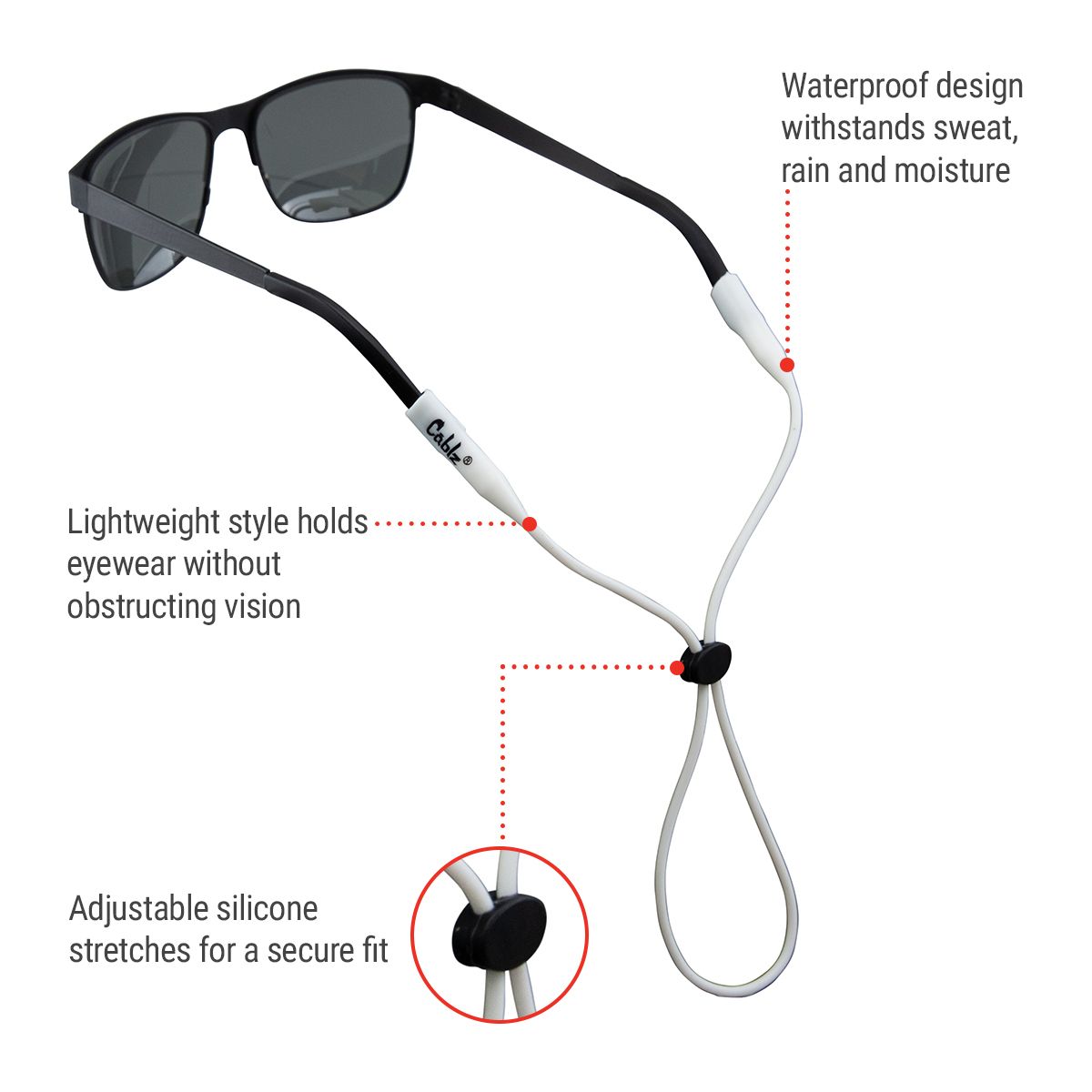 Cablz Silicone Adjustable Eyewear Retainer