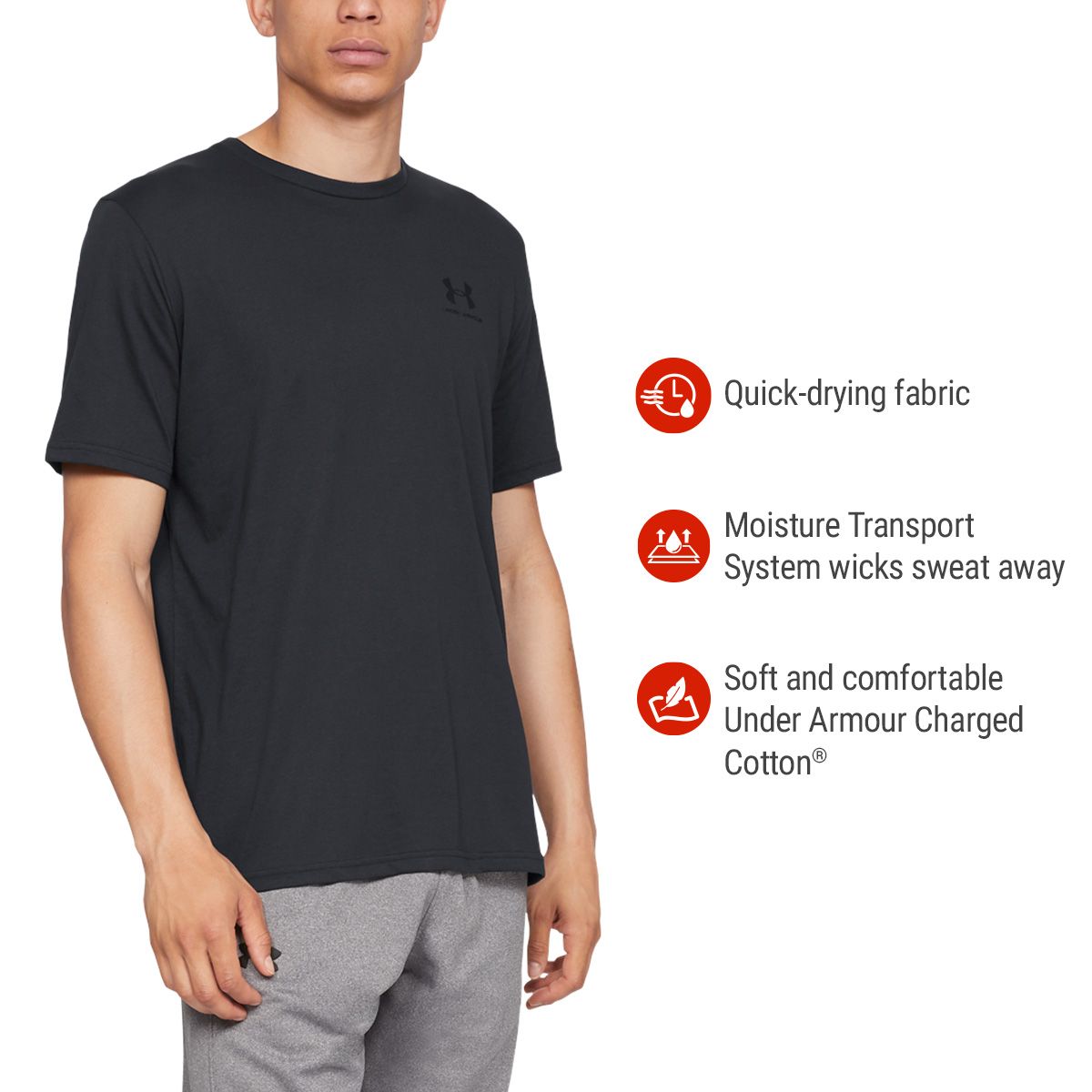 Under Armour Men's Charged Cotton Sportstyle Left Chest T-Shirt