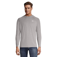 Nike Men's Heather Hydroguard Long Sleeve Swim Shirt Front_Flat
