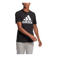 adidas Men's Badge of Sport Essentials T Shirt Front_Three_Fourths_Angled_Right