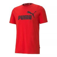 PUMA Men's Essential Big Logo T Shirt Front_Angled_Left