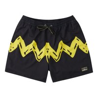 Quiksilver Men's x Peanuts Charlie Swim Volley Shorts, 17", 4-Way Stretch Front_Flat