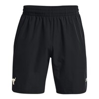 Under Armour Men's Project Rock Woven 8" Shorts, Loose/Relaxed Fit, Gym, Elastic Front_Flat