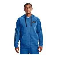 Under Armour Men's Rival Chroma Hoodie, Full Zip, Fleece, Drawstring Front_Flat